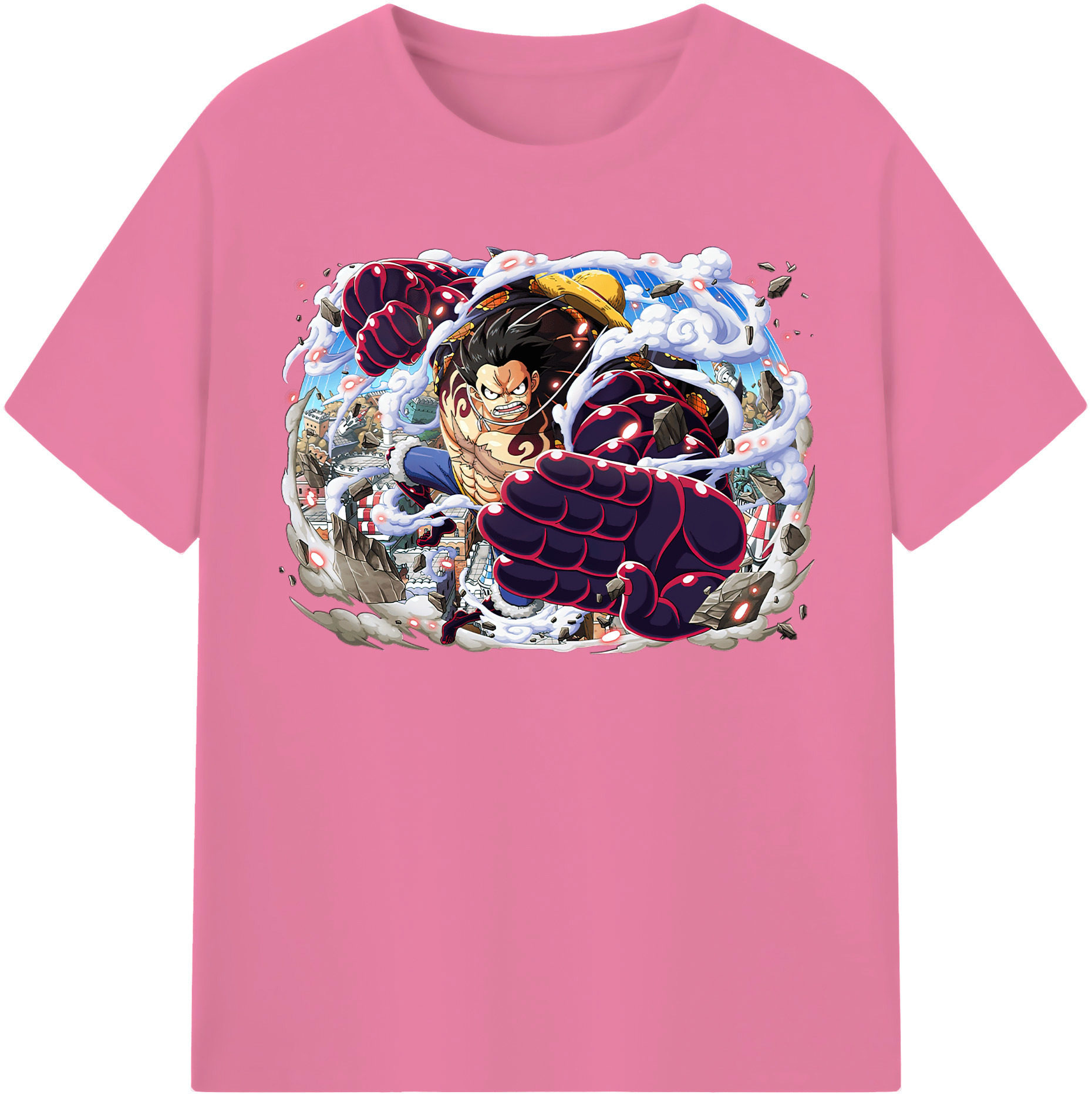 ワンピース モンキー・D・ルフィ ONE PIECE Monkey D. Luffy 綿100％半袖Tシャツ（フロントプリント）